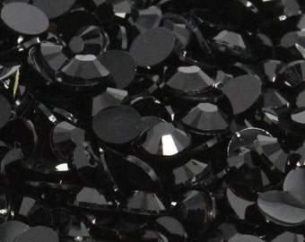 1000 5mm Black Resin Flatback Rhinestones ss20 or 200 6mm 14 Facets High Quality Bling DIY Deco Crafts