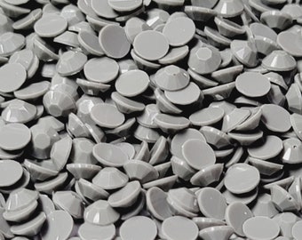 Clearance OPAQUE Gray Flatback Jelly Resin Rhinestones with No Ab Coating Choose Size  3mm 4mm 5mm