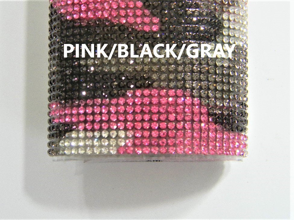 CAMO CAMOUFLAGE Print 1 Big Jewel Sheet Rhinestone Mesh Banding Trim ...