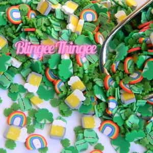 St Patricks Day Polymer Clay Fake Sprinkles Slices Mix  NON EDIBLE Sprinkles #53