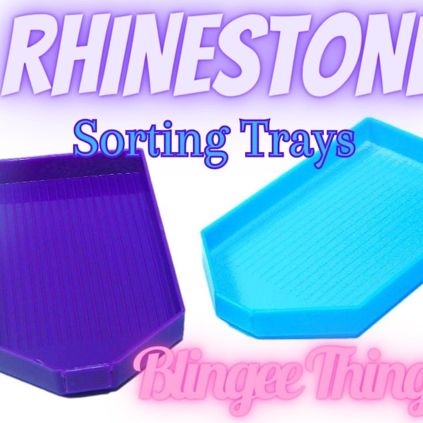 Rhinestone Sorting Shaker Tray Purple or Blue Plate for Arranging Rhinestones Right Side Up For Easy DIY Sorting and Picking Up