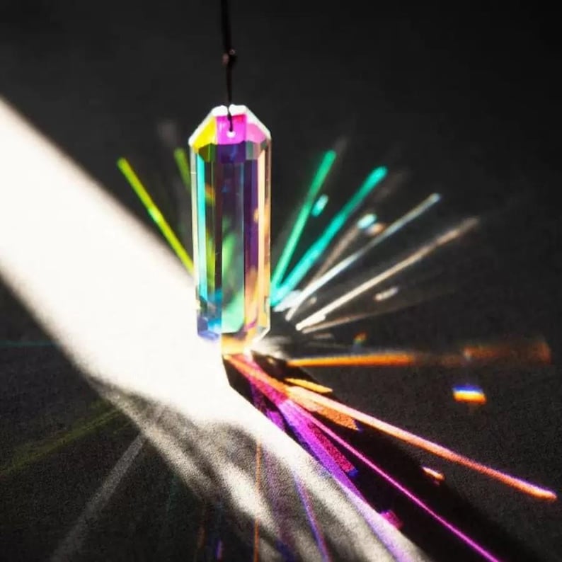 Full Spectrum Color Bar 120mm Suncatcher K9 Crystal AB Bar Prism Rainbow Aurora Borealis ...