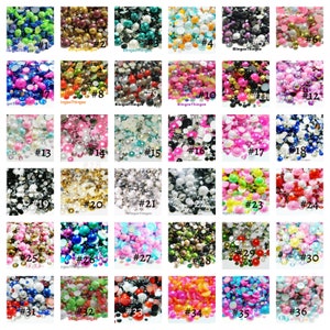 MISTO Strass e Perle Misti 30 GRAMMI Perle Finte Semi-Rotonde Flatback Strass in Resina Flatback Misto Dimensioni Scegli Colore 30 Grammi