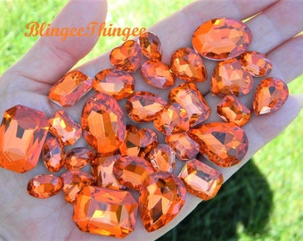 Be Createful - Flatback Foil Hyacinth Orange Glass Rhinestones - Fast  Shipping