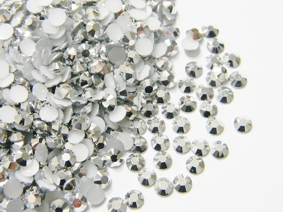 1000 4mm Silver Jelly Resin Flatback Rhinestones Ss16 DIY Deco