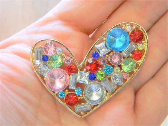 Rhinestone Heart Gold Alloy Flatback Embellishment Phone Case Decoden Decoration Kawaii Cabochon Charm Scrapbooking