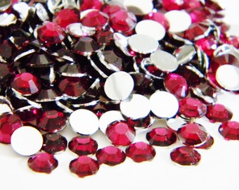 FUSCHIA Choose Size 1000 2mm 3mm or 4mm or 5mm or 200 6mm High Quality Flatback Resin Rhinestnes 14 Facets  DIY Scrapbooking Embellishments