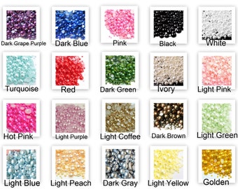 MIXED SIZES Choose Color Flatback Faux Pearls 3mm 4mm 5mm 6mm 8mm 10mm Half Round Embellishments Kawaii Cabochons Diy Craft Supplies 300