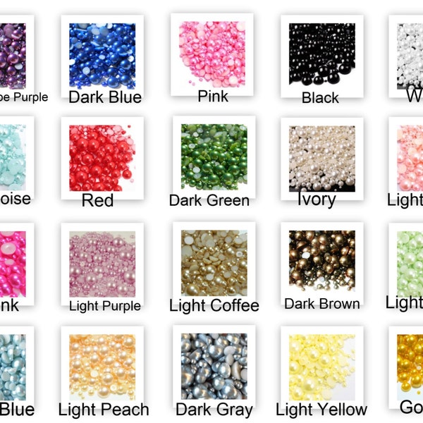 MIXED SIZES Choose Color Flatback Faux Pearls 3mm 4mm 5mm 6mm 8mm 10mm Half Round Embellishments Kawaii Cabochons Diy Craft Supplies 300