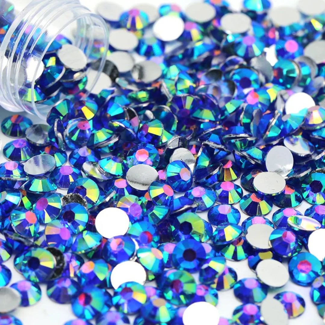 CLEARANCE Sapphire AB RESIN Ab Flatback Rhinestones Choose Color Size ...
