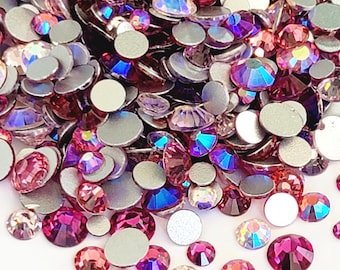 Luxury Bling Mix #1 Flatback Glass Rhinestones Assorted Colors & Sizes Nonhotfix Bling Faceted ss6 ss12 ss16 ss20 ss30 LBM1