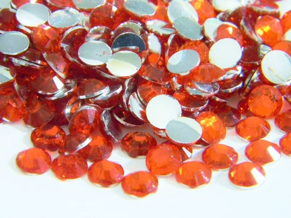 CLEARANCE Orange TRANSPARENT AB Resin Rhinestones Faceted Bling