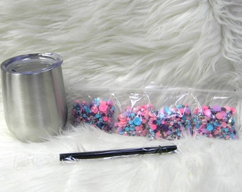 DIY Wine Tumbler Kit Includes 4 pack of  Mixes  of Your Choice and Can Add on Glue and Wax Pencil RHinestone Picker Tool