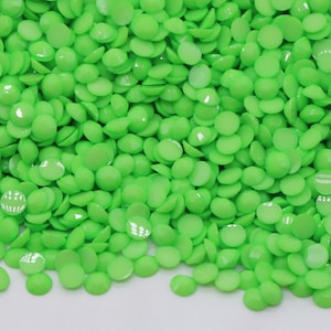 OPAQUE GREEN Flatback Jelly Resin Rhinestones with No Ab Coating Choose Size 2mm 3mm 4mm 5mm or 6mm Bling Embellishments Nonhotfix