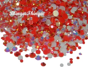 1500 Mixed Sizes Flatback Jelly AB  Resin Rhinestones 3mm 4mm 5mm 6mm Diy Deco Bling Kit Embellishments CHRISTMAS RRM #4