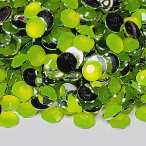 CLEARANCE Neon Yellow RESIN  Flatback Rhinestones Choose Color Size 3mm 4mm 5mm 6mm Bling Embellishments NonHotfix
