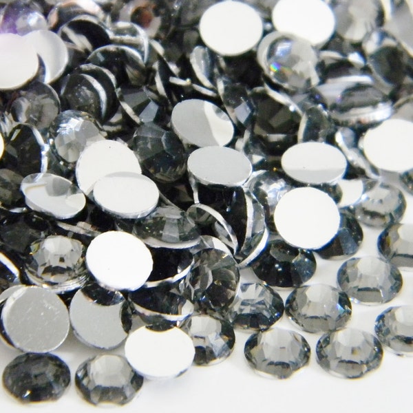 GRAY Flatback Resin Rhinestones 1000 2mm or 3mm or 4mm or 5mm or 200 6mm High Quality Faceted Embellishments ss12 16 20 or 30ss  Choose Size
