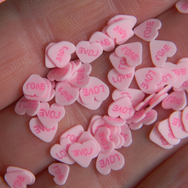 ROSE LOVE Coeur Argile Faux Sprinkles Fimo Tranches d’argile Polymère Argile Decoden Slime Filler Decoden Faux Valentines