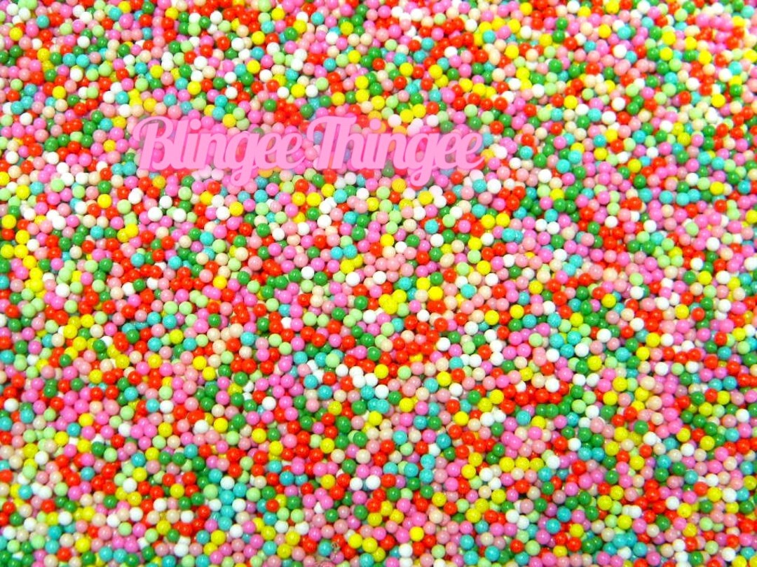 Mini Marbles Micro Caviar Beads Glass Non Pareil Fake Faux Rainbow ...