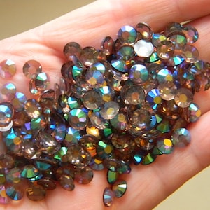 CLEARANCE Chocolate TRANSPARENT AB  Resin Rhinestones Faceted Bling