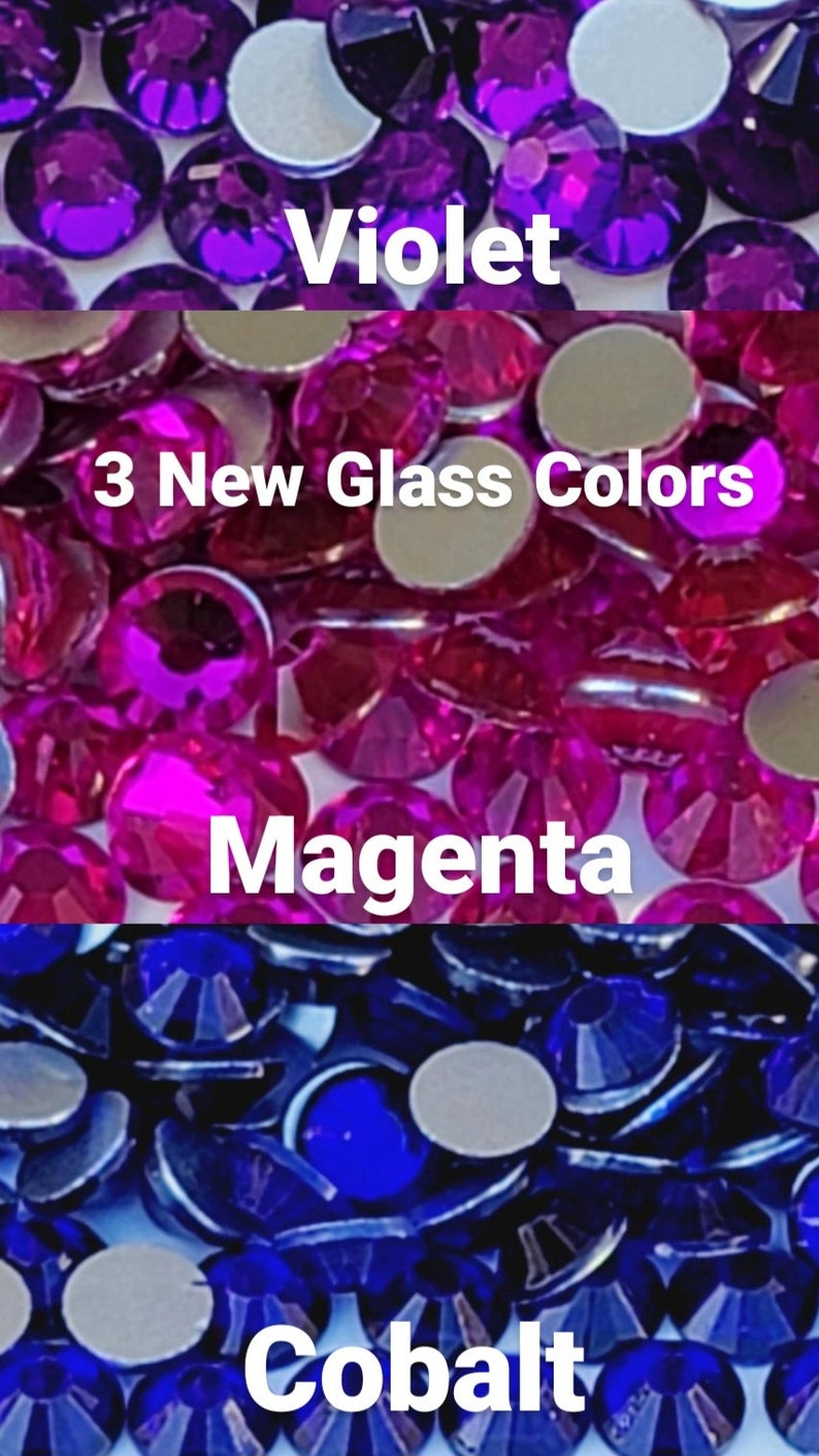 GLASS CHOOSE Size and Color Flatback NonHotfix Rhinestones Crystals SS6/12/16/20/30 2/3/4/5/6mm High Quality Faceted Sparkly Diy Bling image 9