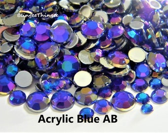 BULK 1,000 6mm Flatback Resin Rhinestones Nonhotfix Faceted