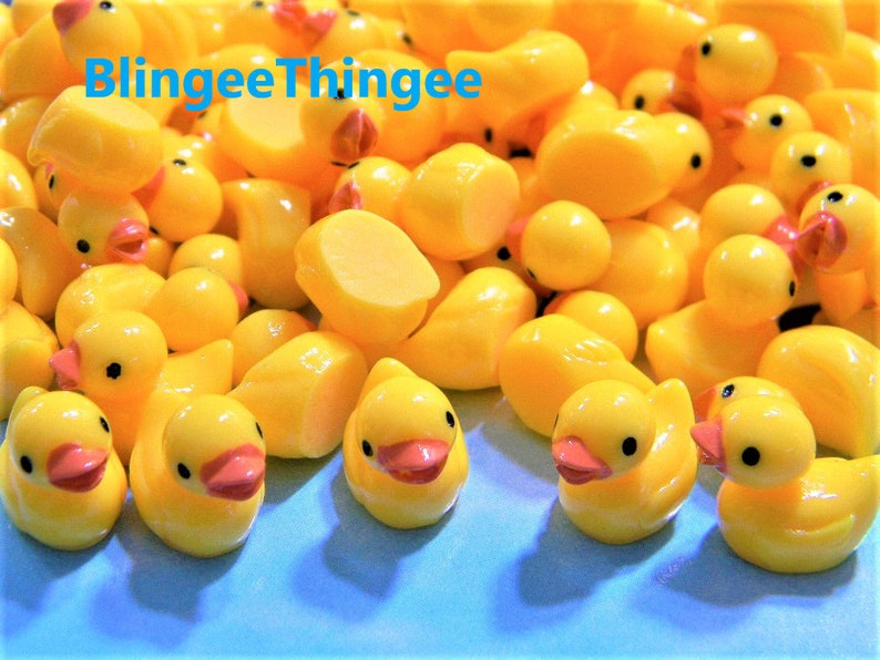 Mini Ducks For DiY SLimE Flatback Resin Kawaii Cabochons Fake Rubber Duckies Miniature 14mm Phone Case Decoden 