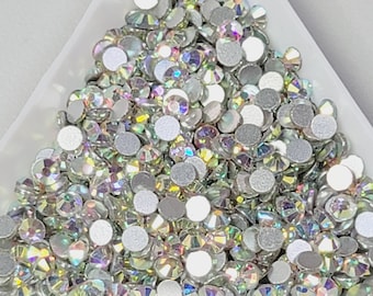 CLEARANCE GLass Crystal AB Flatback Nonhotfix Rhinestones ss10 or ss12  720 Pieces 5 Gross High Quality Faceted Bling Nail Art Supplies