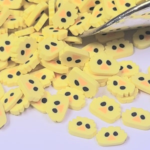 PÁSCOA Grande Amarelo Pintinho Pássaro Frango Falso Polvilha Slime Charme Argila Polímera Cobertura Falso Confete Kawaii Polvilha #61