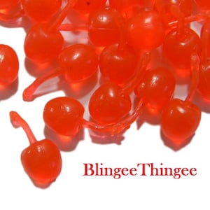 3D Kirsche Kawaii Cabochons Decoden Scrapbooking Red Slime Charms Fake Faux Simulation Fruit Foods 3 Stück