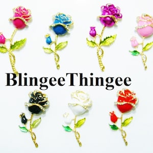 Goldlegierung Flatback Rose Anhänger Charme Diy Deco Bling Kit Zubehör Kawaii Cabochon Telefon Fall Decoden Zubehör FARBE WÄHLEN