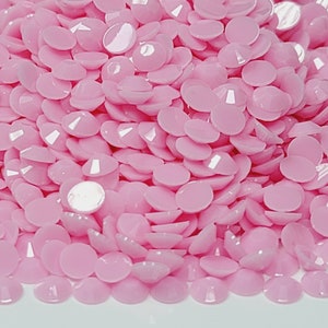 Clearance OPAQUE Palest Pink Flatback Jelly Resin Rhinestones with No Ab Coating Choose Size  3mm 4mm 5mm