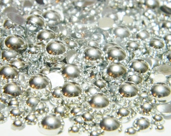 White Flat Back Pearls-half Round Loose Flatback Bead  Pearl-1.5mm-2mm-3mm-4mm-5mm-6mm-7mm-8mm-9mm-10mm-12m-non Hotfix 