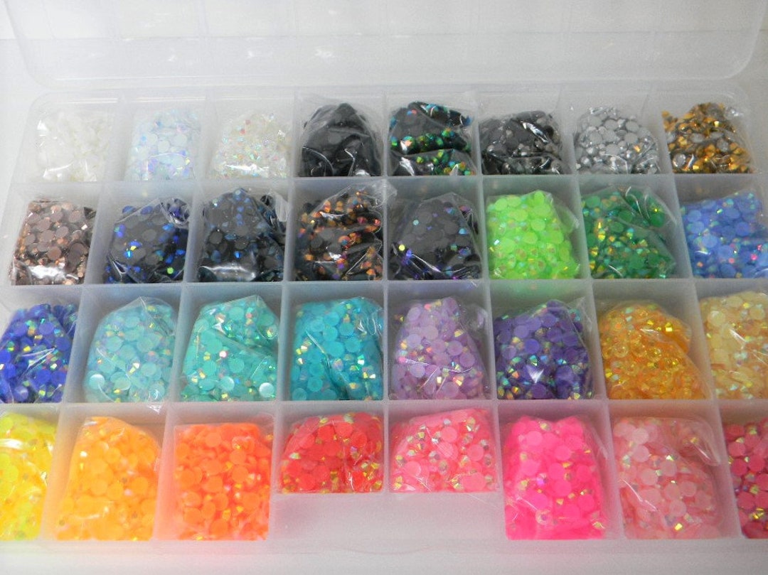 15,800 6MM Jelly Resin Rhinestones Assorted Colors Box SS30 Starter Box ...