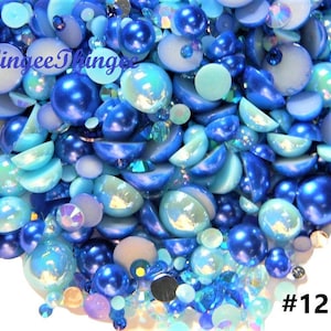 Mixed Sizes Colors Flatback Faux Half Round AB Pearls  Resin Rhinestones 3/4/5/6/8/10mm Embellishments #121