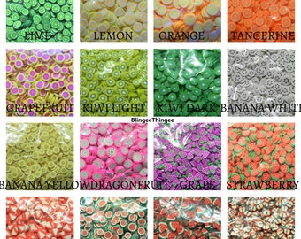 5/50 Grams Fruit Slice Polymer Clay Fake Sprinkles Diy Slime Add Ins Filler Kawaii Decoden 3D Nail Art Fake Foods You Choose