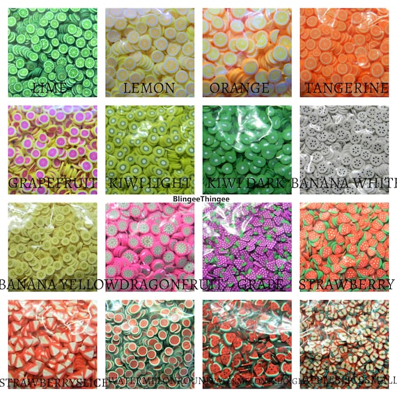 5/50 Grams Fruit Slice Polymer Clay Fake Sprinkles Diy Slime Add Ins Filler  Kawaii Decoden 3D Nail Art Fake Foods You Choose -  Singapore