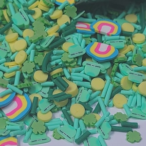 St Patricks Day Polymer Clay Fake Sprinkles Slices Mix  NON EDIBLE Sprinkles #72