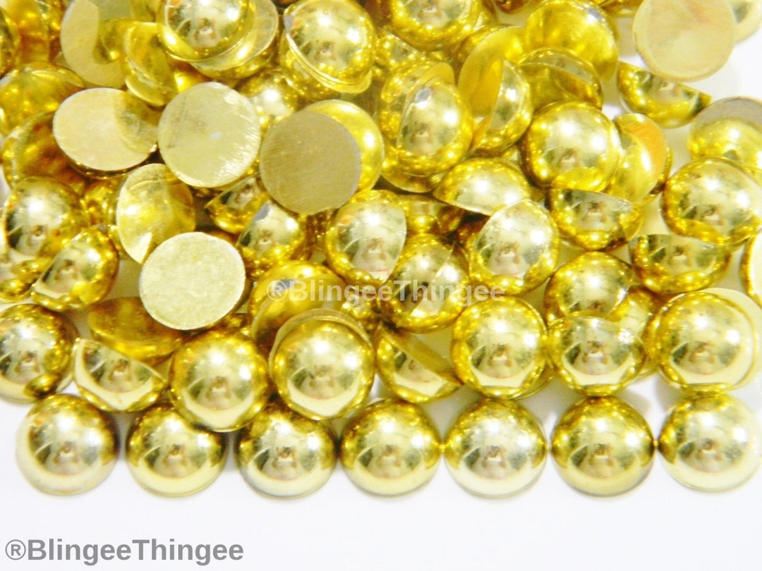 Metallic Gold Resin Rhinestones Sew on Stones Different Shapes Metal Gems  With Holes by the Pack 