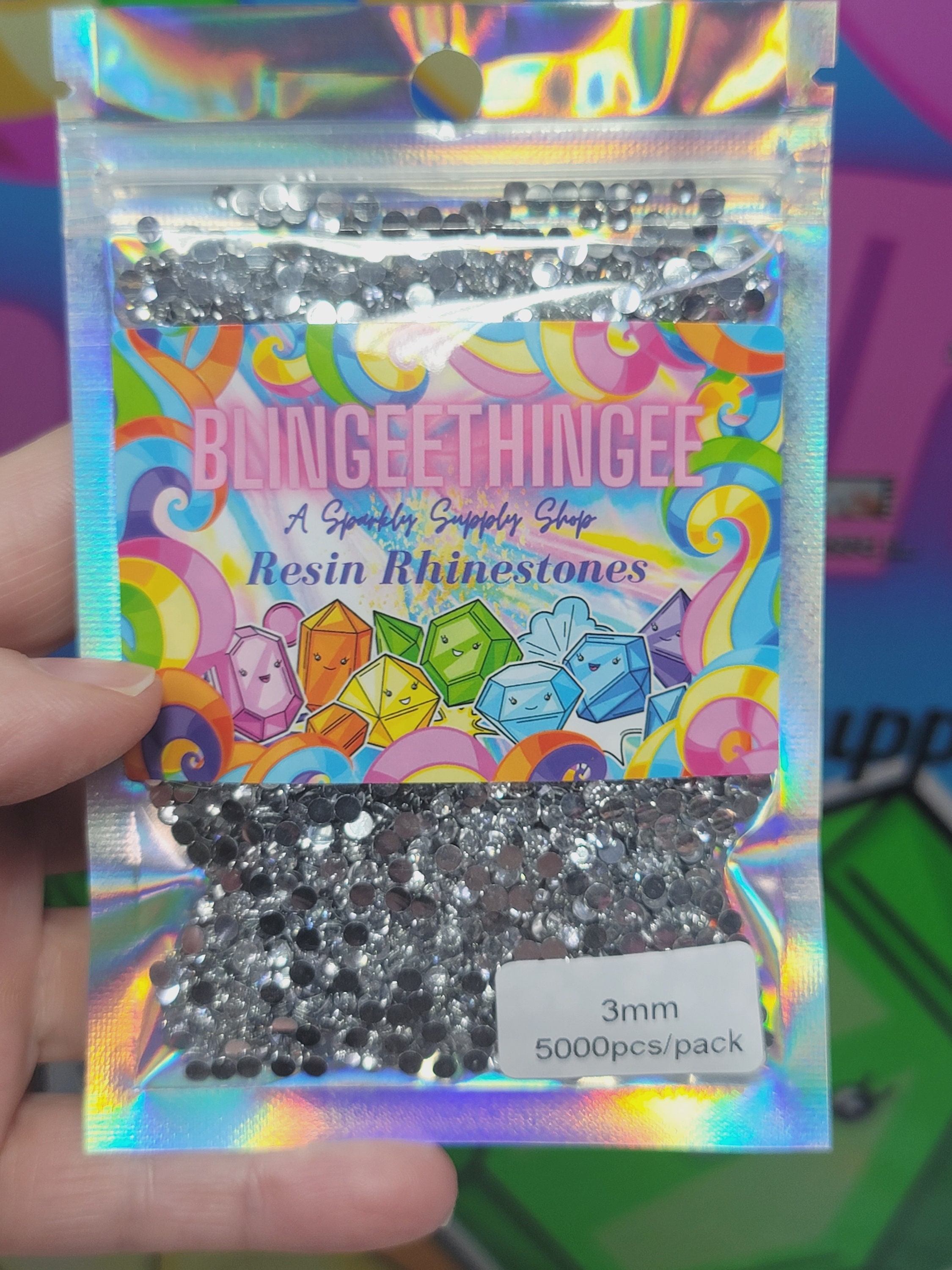 CLEARANCE 5,000 3mm Flatback Clear Resin Rhinestones Nonhotfix Faceted ...