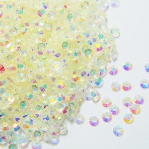 CLEAR AB Jelly 1000 pc 2mm or 3mm or 4mm or 5mm or 200 6mm Flatback Resin Rhinestones ss6/12/16 Kit  Nail Art Supplies Craft Embellishments