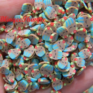 SMILEY SMALL  Cupcake Fake Sprinkles Fimo Clay Slices Polymer Clay Diy Slime Filler Kawaii Decoden Faux Topping