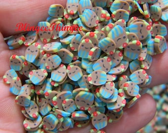 SMILEY SMALL  Cupcake Fake Sprinkles Fimo Clay Slices Polymer Clay Diy Slime Filler Kawaii Decoden Faux Topping