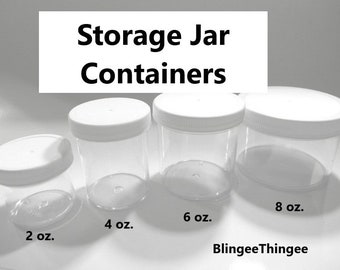 STORAGE Jar CONTAINERS Clear Polystyrene Wide Mouth Containers