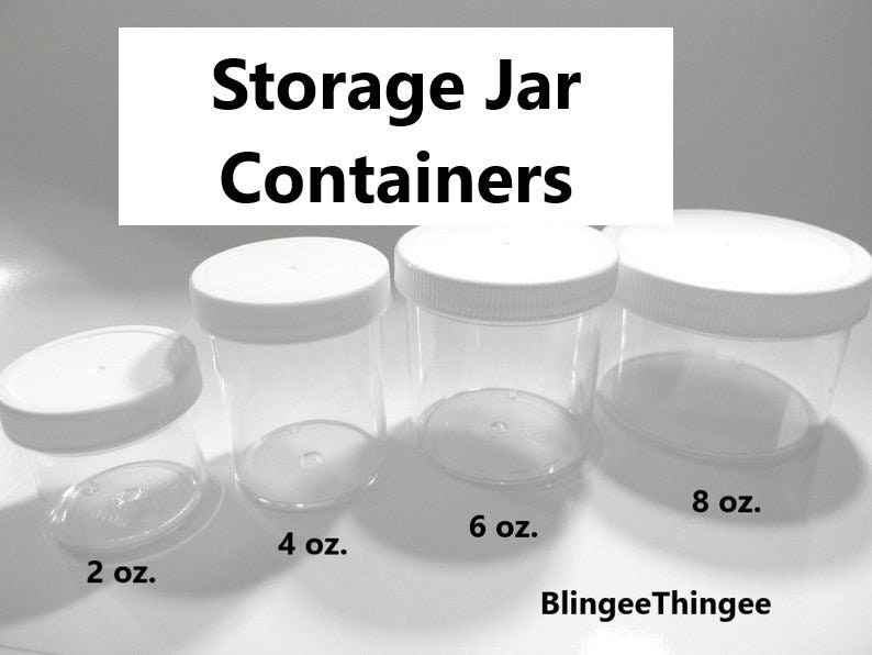 4 SLIME CONTAINERS CLEAR Plastic Jars 2 Oz 4 Oz 6 Oz 8 Oz Twisted