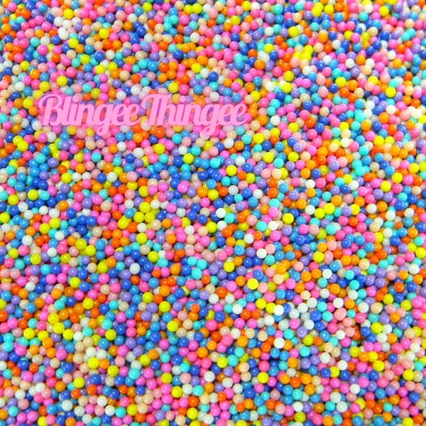 Rainbow Mini Marbles Micro Caviar Beads Glass Non Pareil Fake Faux Rainbow Sprinkles DIY Decoden Craft Supplies Sprinkles #46