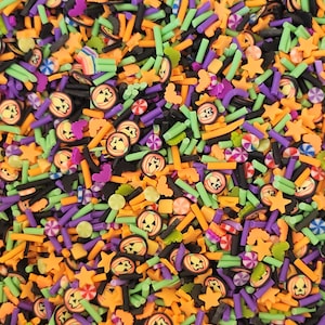 HALLOWEEN Fake Sprinkle Mixture Jack O Lantern Bats Candy Corn Clay Sprinkles Diy Slime Filler Kawaii Decoden #78
