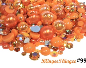 Mixed Sizes Colors Flatback Faux Half Round AB Pearls  Resin Rhinestones 3/4/5/6/8/10mm Embellishments MIXES #99