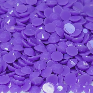 Clearance OPAQUE Medium Purple  Flatback Jelly Resin Rhinestones with No Ab Coating Choose Size  3mm 4mm 5mm