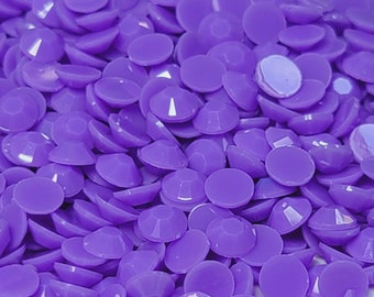 Clearance OPAQUE Medium Purple  Flatback Jelly Resin Rhinestones with No Ab Coating Choose Size  3mm 4mm 5mm